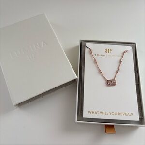 Bomb Party Lumina Clarity in Motion Necklace NK44896 Diamond CZ RoseGold Plating